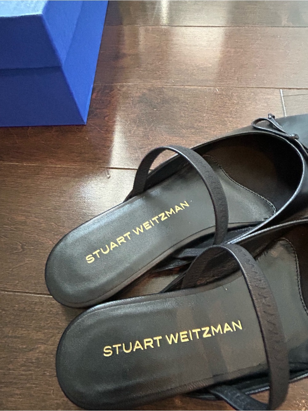 Stuart Weitzman Black Leather Prima Bow Ballet Mules - New with box - Picture 9 of 13